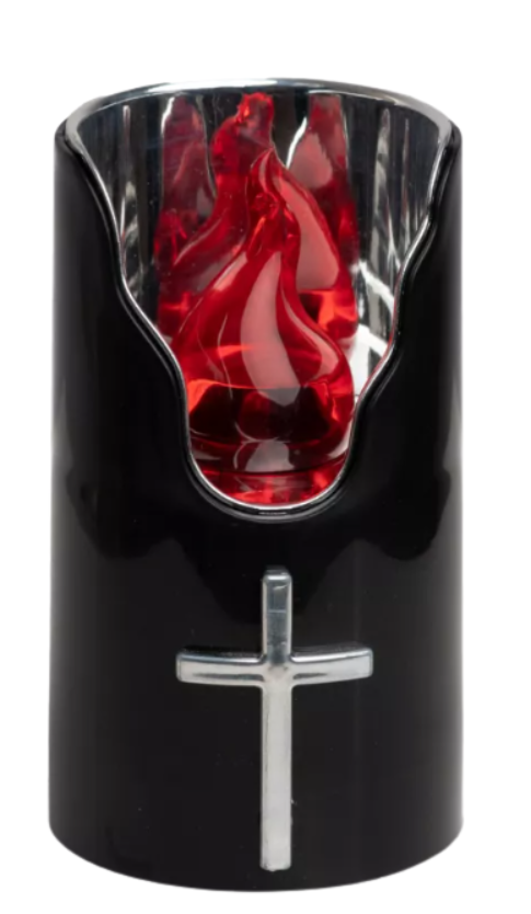 Wkład LED do zniczy kapliczek SUBITO C707 H125 czarny srebrny/czerwony szt.