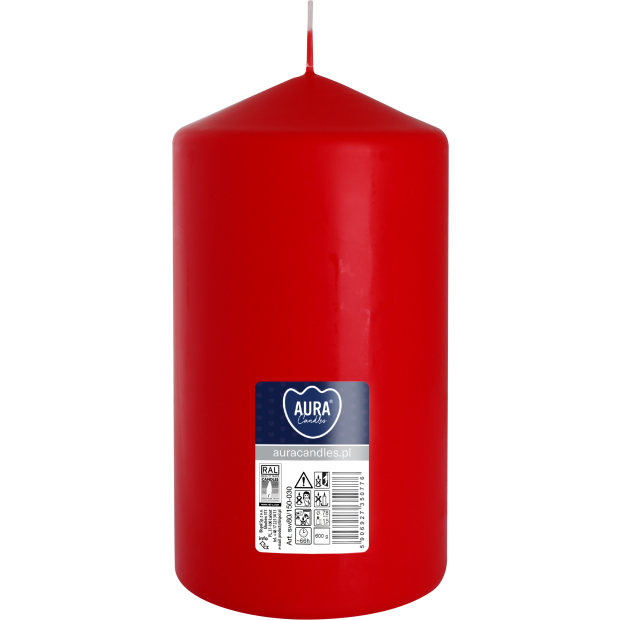 Świeca pieńkowa walec BISPOL Aura sw80/150-030 (czerwona) ~66h