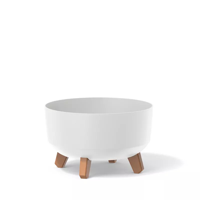 Doniczka na nóżkach GRACIA LOW DGRL300L | Biały, Kształt Okrągły, Wymiary 28.5x17.7 cm, Kolor Biały, Prosperplast