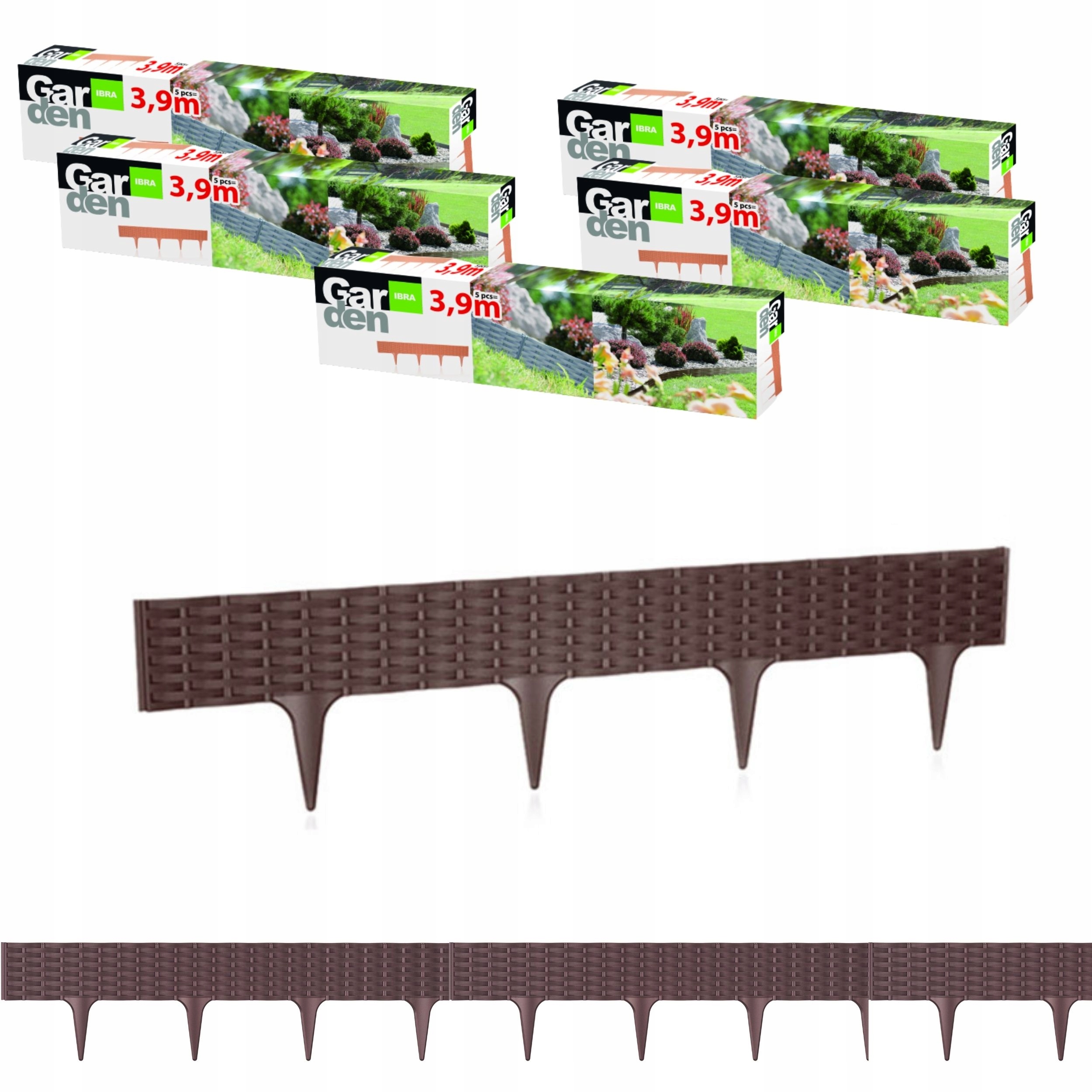 Płotek ogrodowy rattan IBRA Krawężnik 19,5m