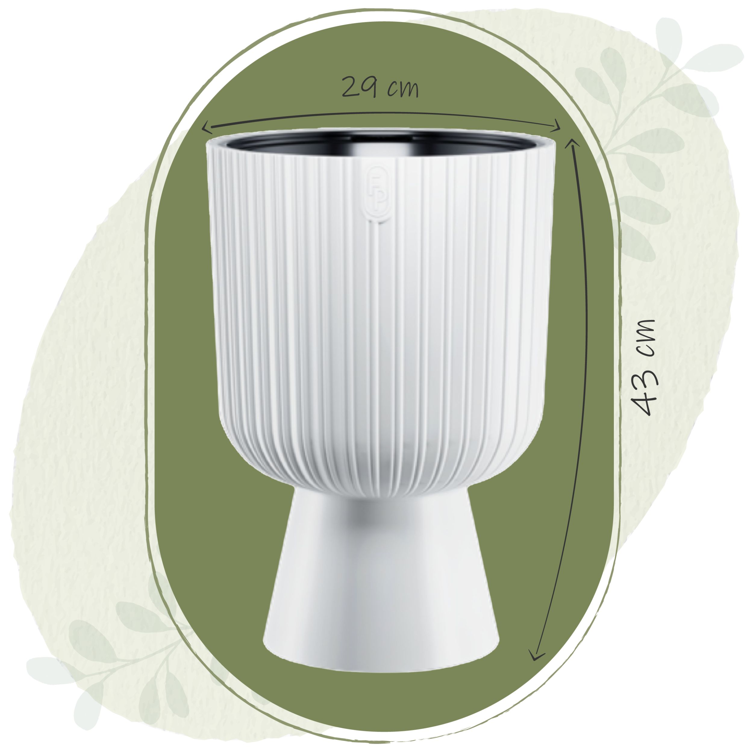 Doniczka okrągła Keli Mika 30 na nóżce | Biały