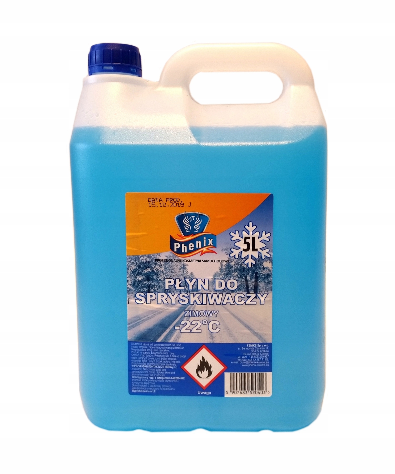 Odmrażacz do szyb, lodu -37C 500ml Phenix Odmraża