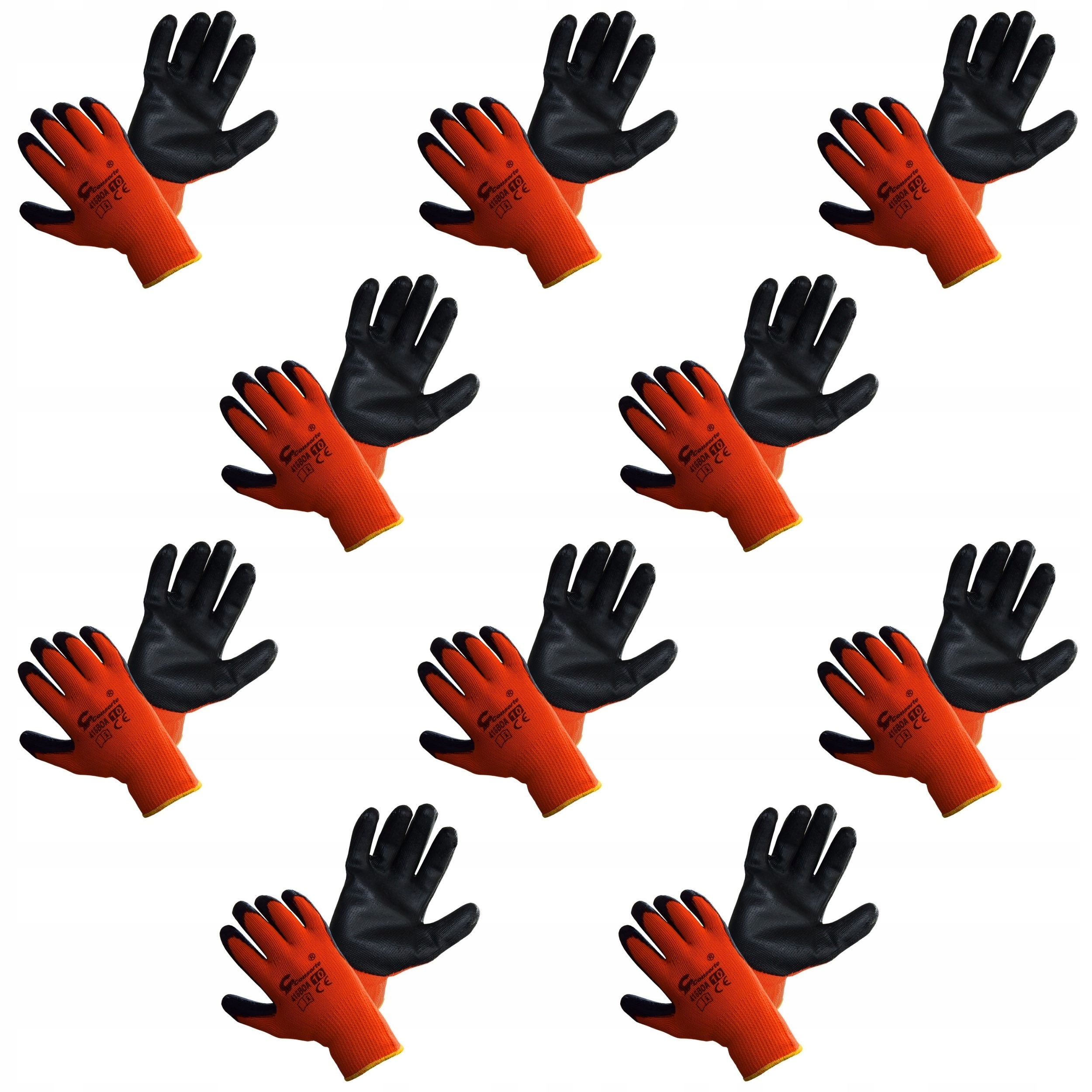 10x Rękawice robocze Zimowe R.10 Ocieplane 10 par
