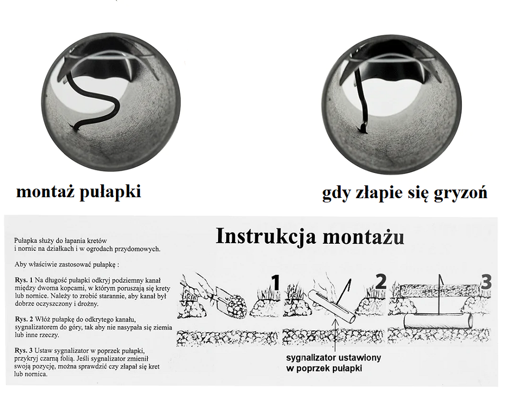 Pułapka na krety z sygnalizatorem - zestaw 5 sztuk