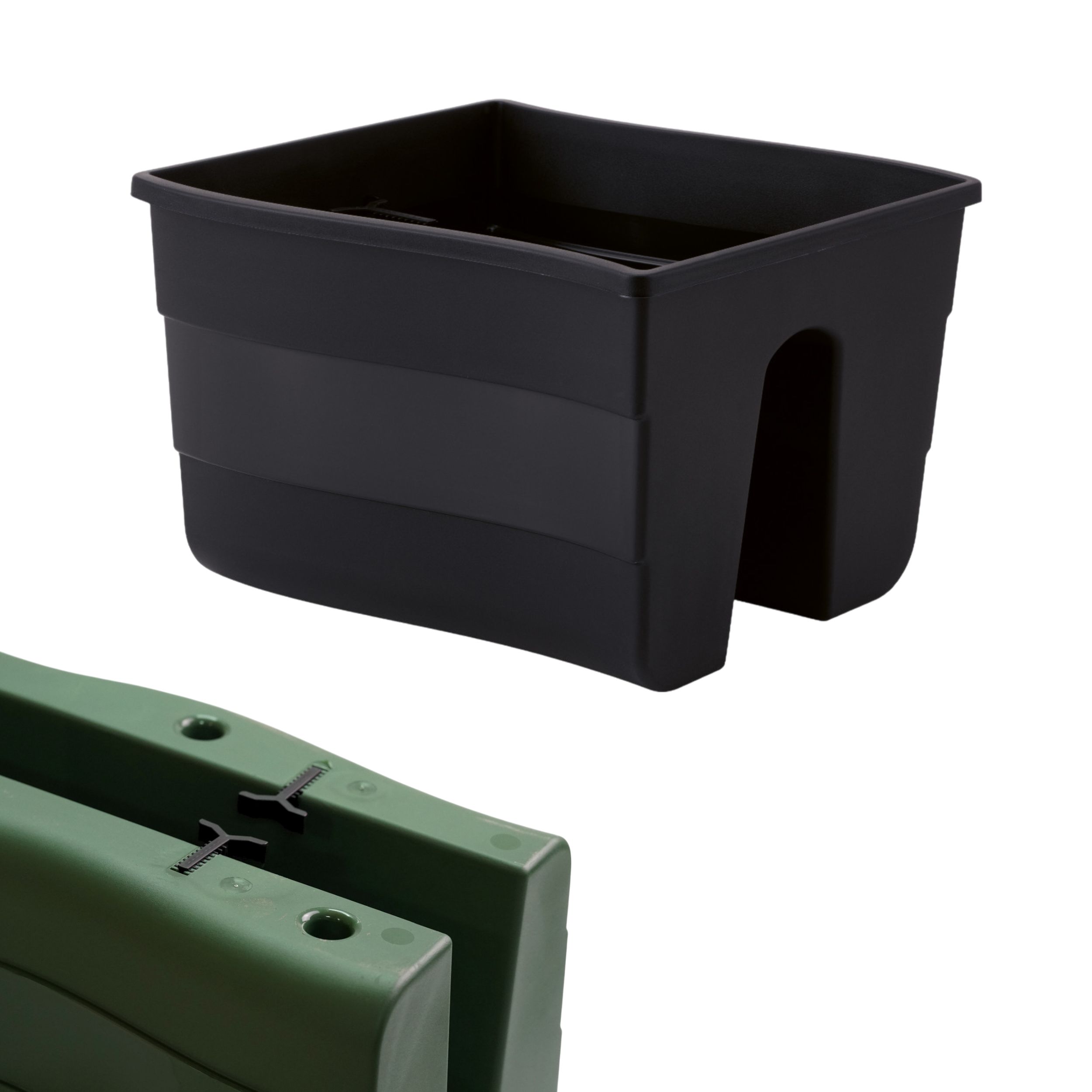 Doniczka na balustradę Wave 30 | Czarny