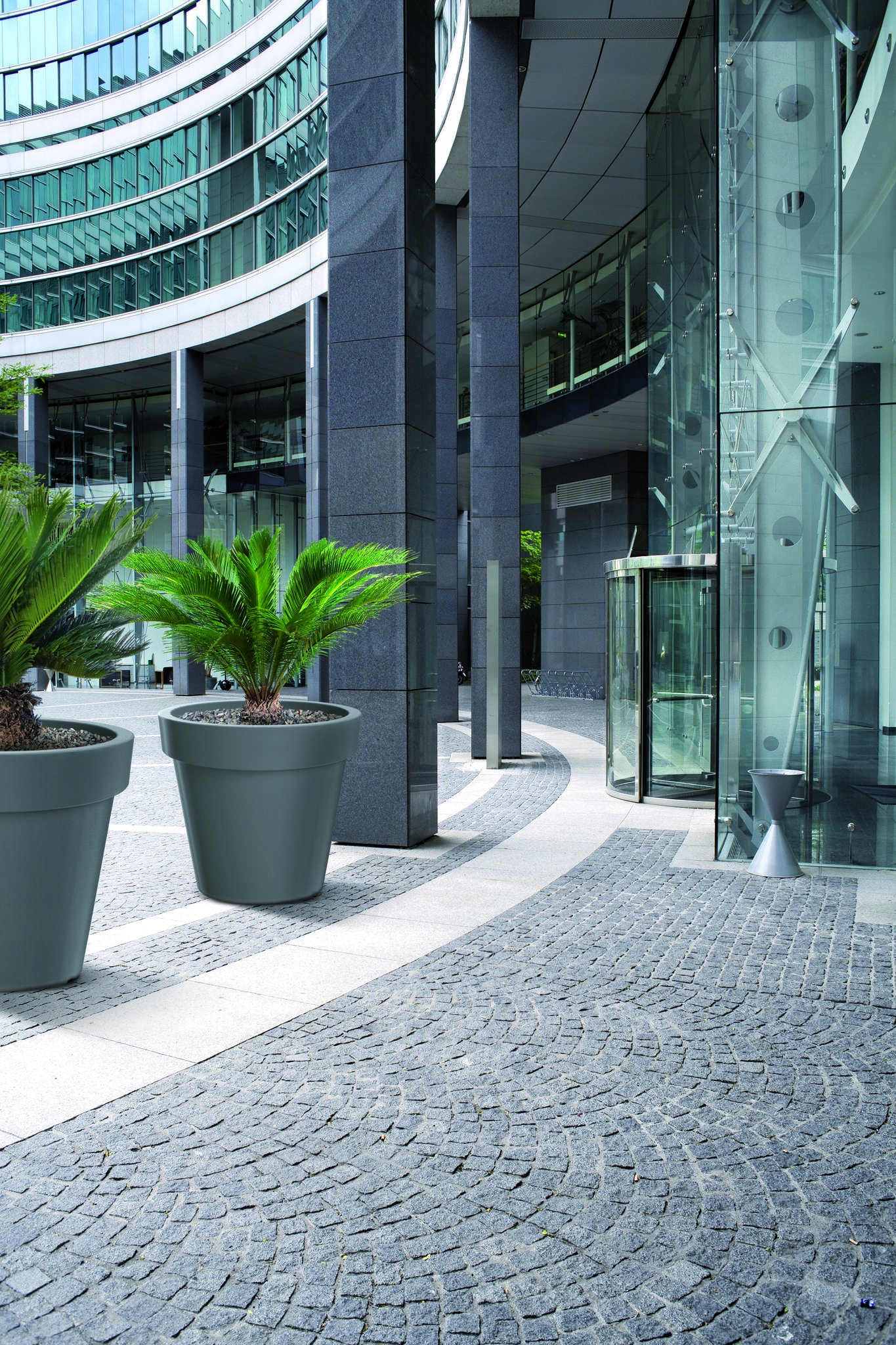 Doniczka okrągła Lofly DLOF160 z podstawką | Antracyt, Wymiary 15.80x14.4 cm, Prosperplast