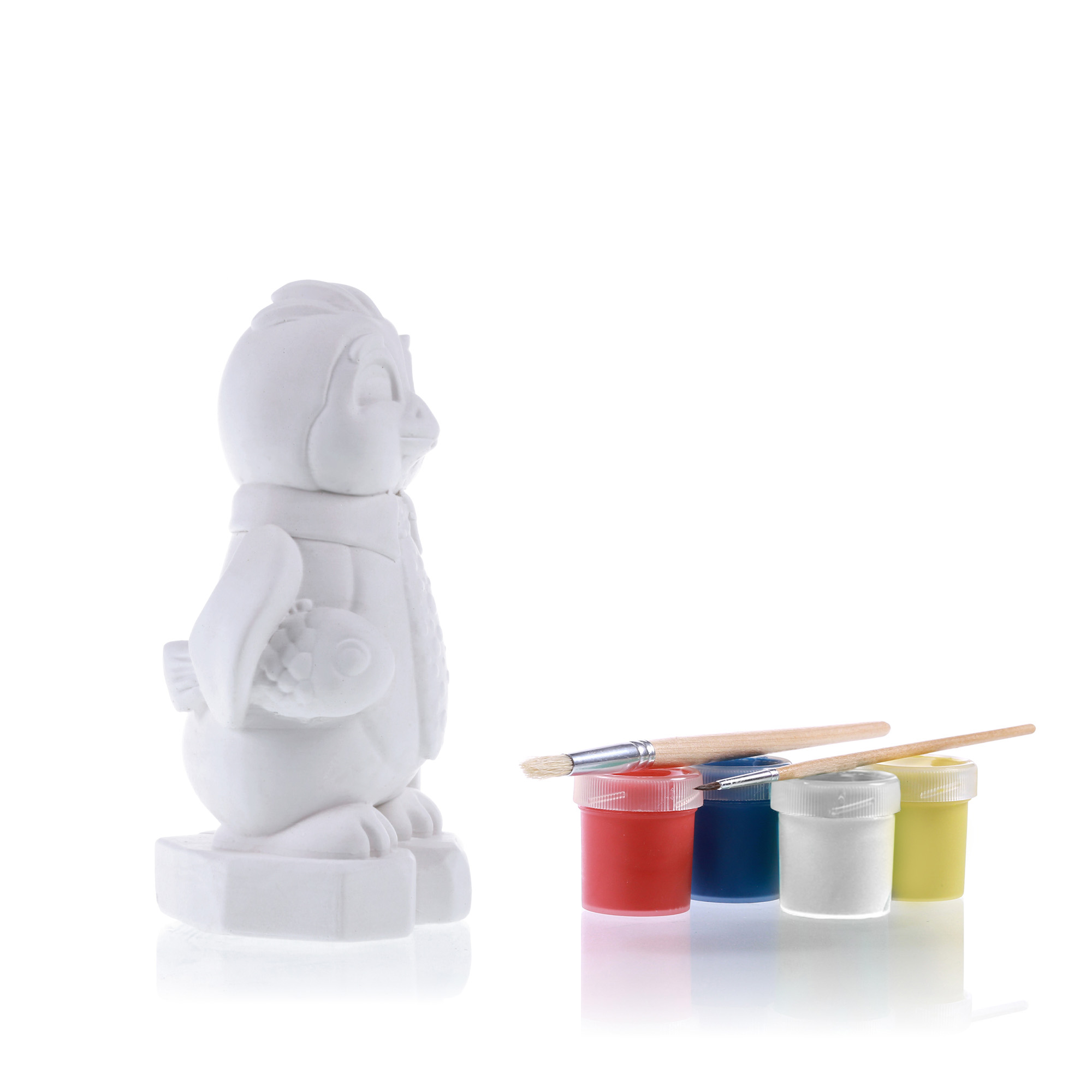 Kolorowanka 3D Pingwin Figurka gipsowa + farbki