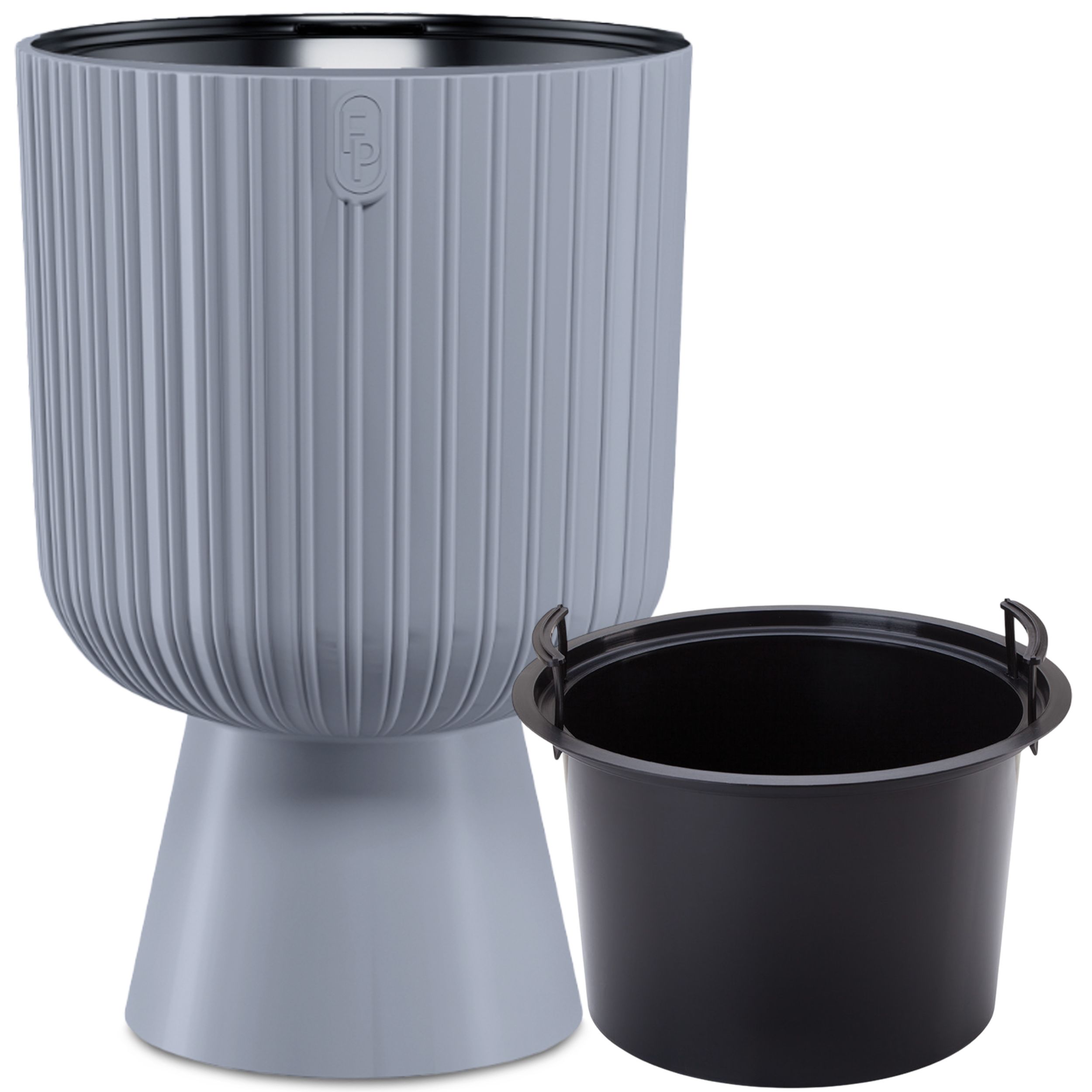 Doniczka okrągła Keli Mika 40 na nóżce | Platyna