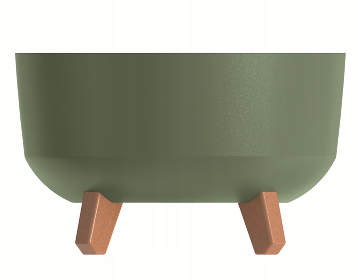 Doniczka na nóżkach GRACIA LOW DGRL240L | Ziemisty zielony, Kształt Okrągły, Wymiary 23.5x15.5 cm, Kolor Ziemisty zielony, Prosperplast