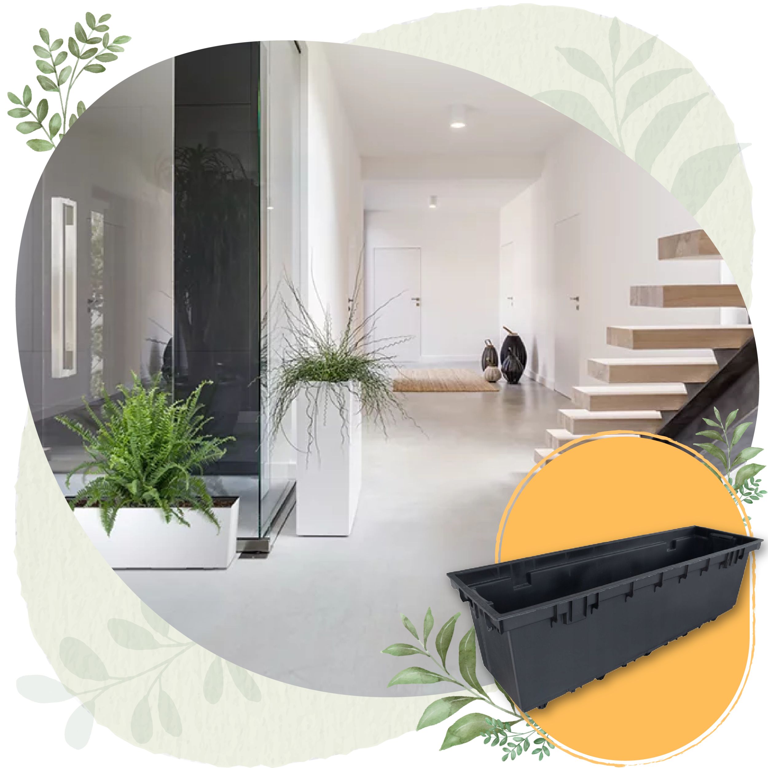 Doniczka wysoka Urbi Case T DUC600T z wkładem | Biały