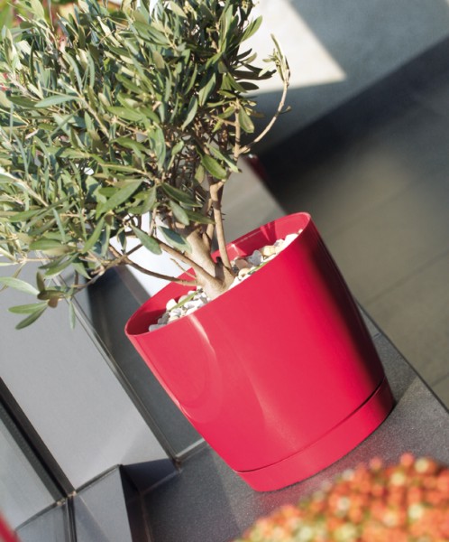 Doniczka COUBI DUOP135 z podstawką | Biały, Kształt Okrągły, Wymiary 13.5x12.4 cm, Kolor Biały, Prosperplast