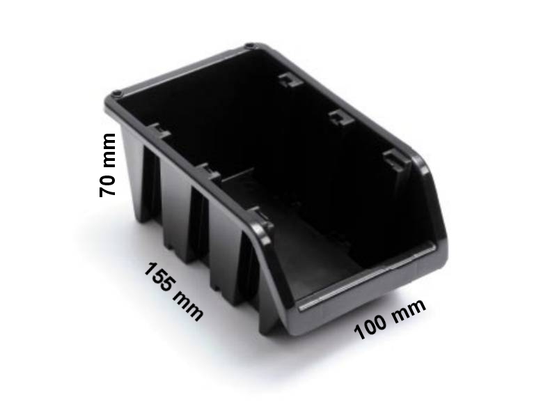 POJEMNIK MAGAZYNOWY 5 szt+ listwa pojemniki CZARNE