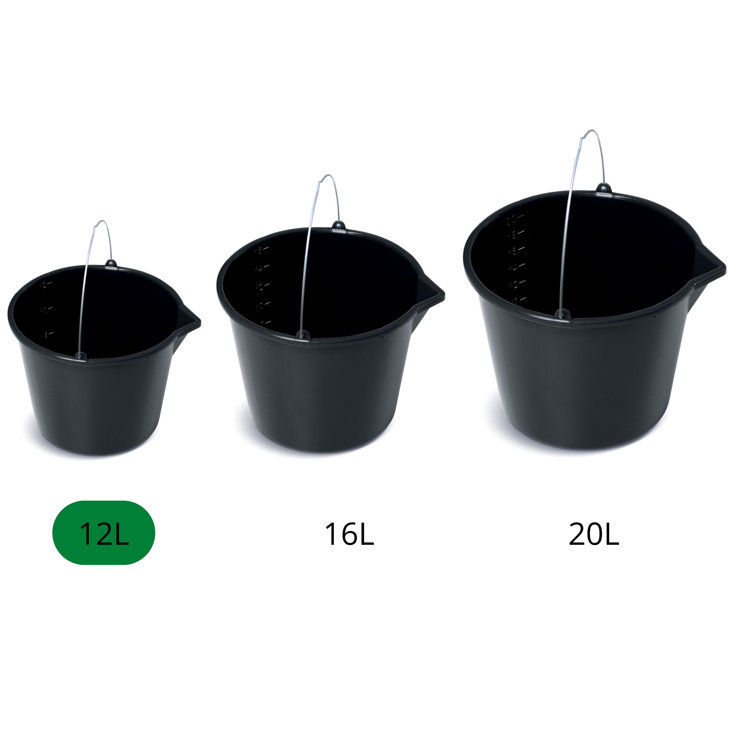 10x Wiadro budowlane gospodarcze 12l z lejkiem