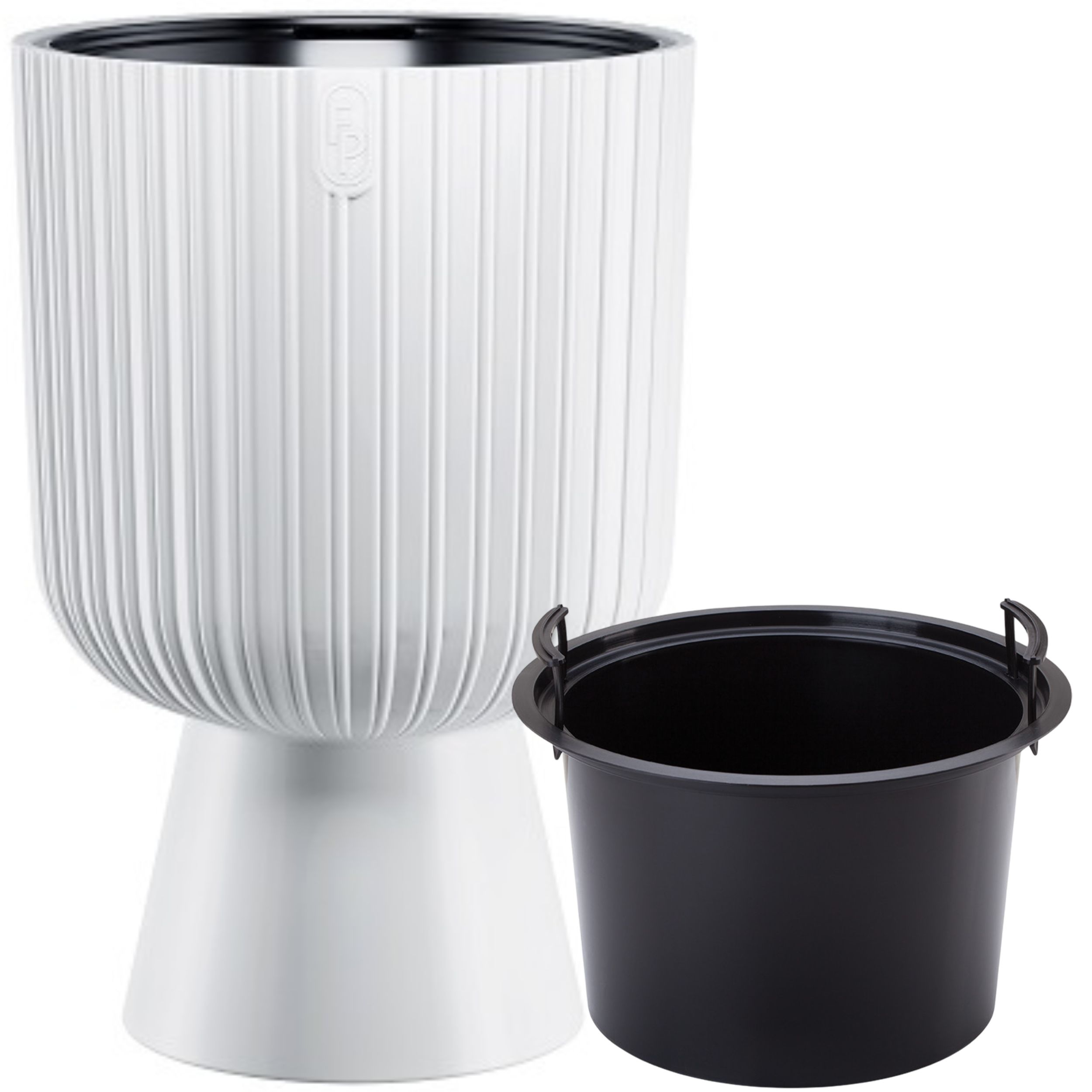 Doniczka okrągła Keli Mika 40 na nóżce | Biały