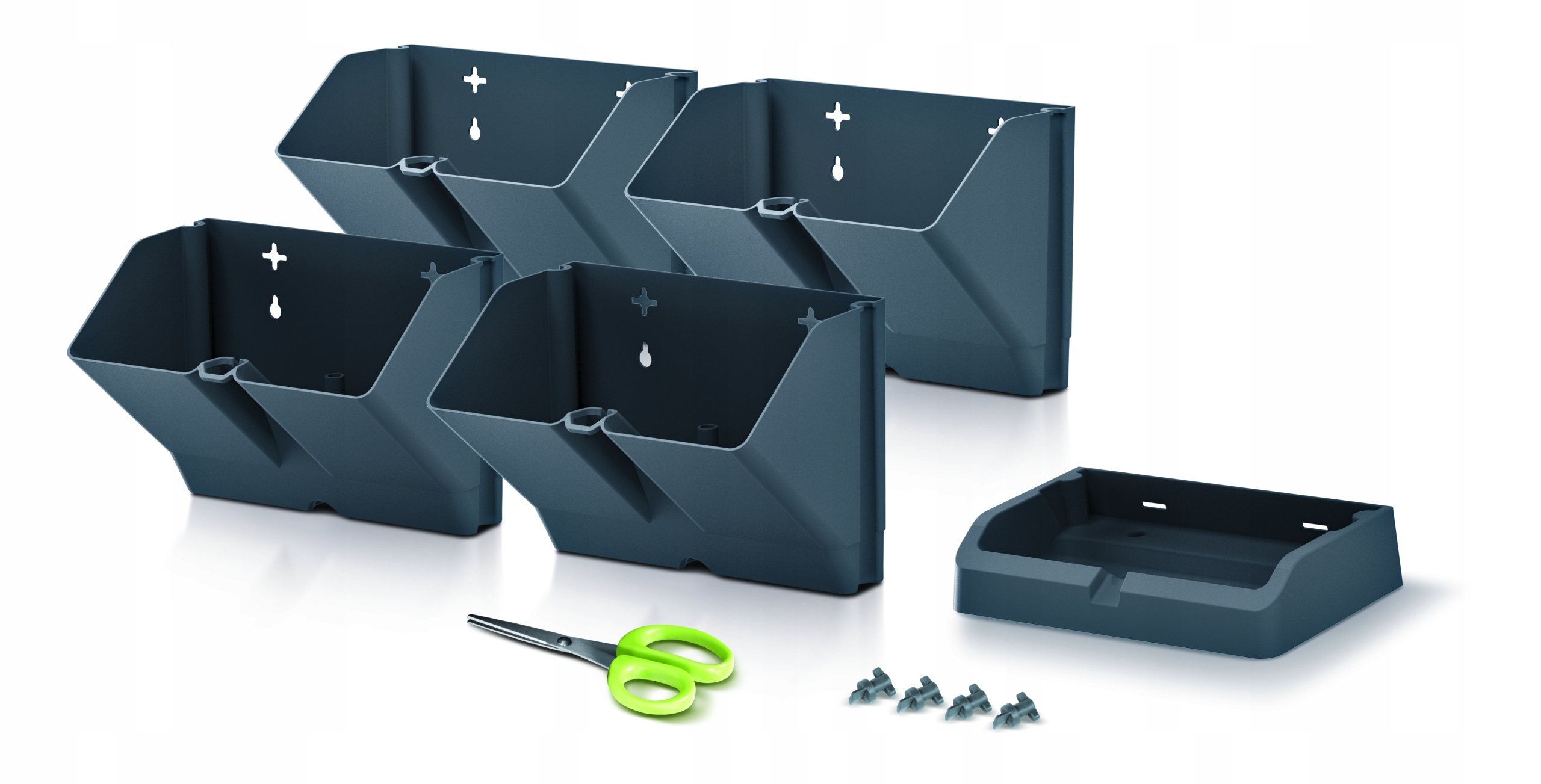 Ogród wertykalny wiszący MINI CASCADE IO1W200 | Antracyt, Wymiary 11.4x19.5x47.5 cm, Kolor Antracyt, Prosperplast