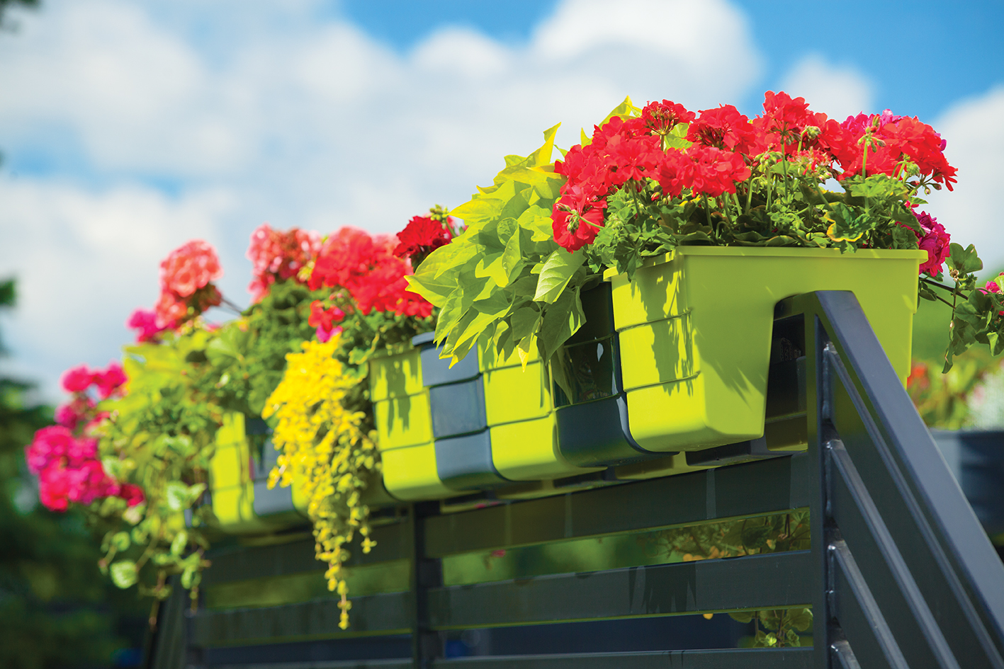 Doniczka na balustradę Wave 30 | Czarny