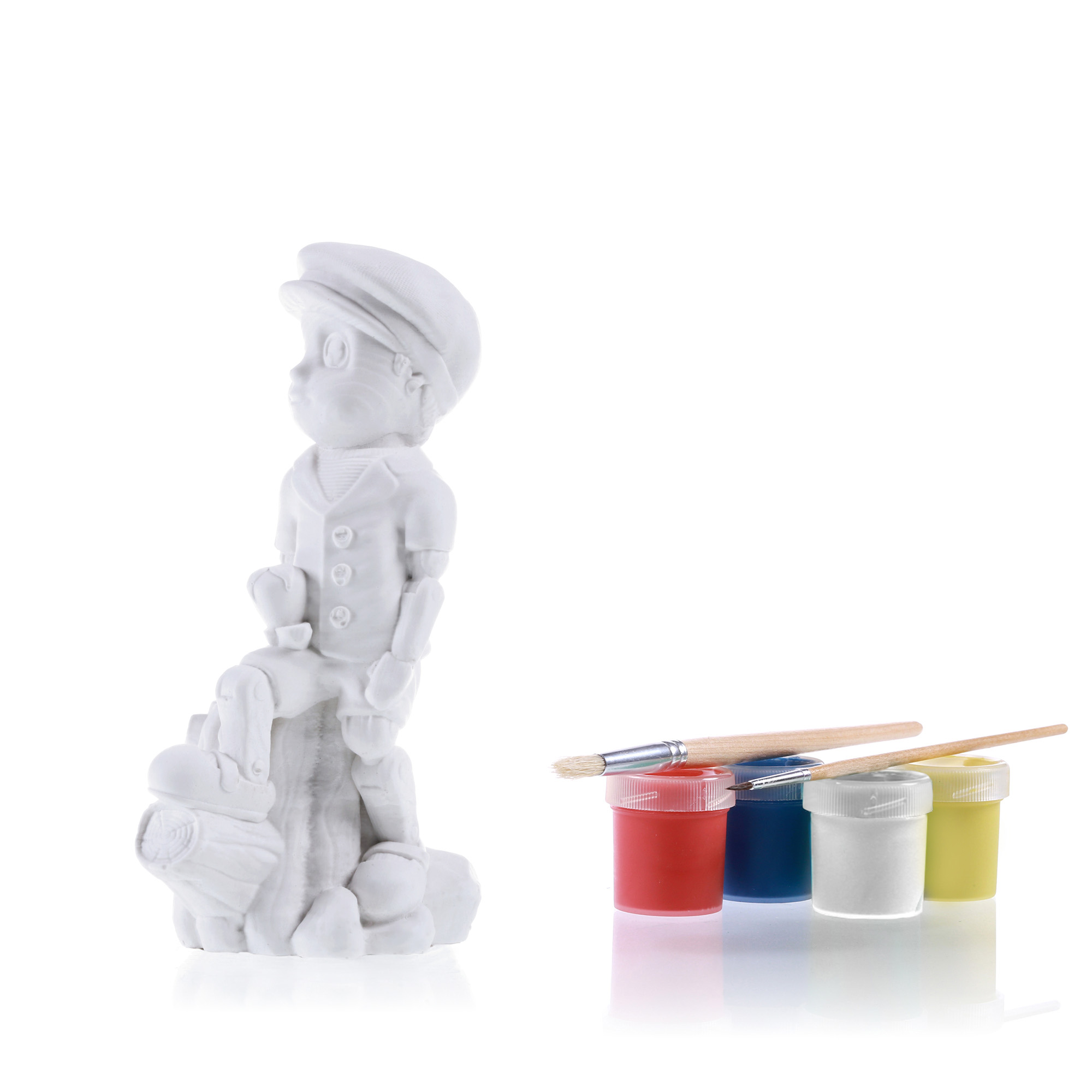 Kolorowanka 3D Pinokio drewniany chłopiec Figurka gipsowa