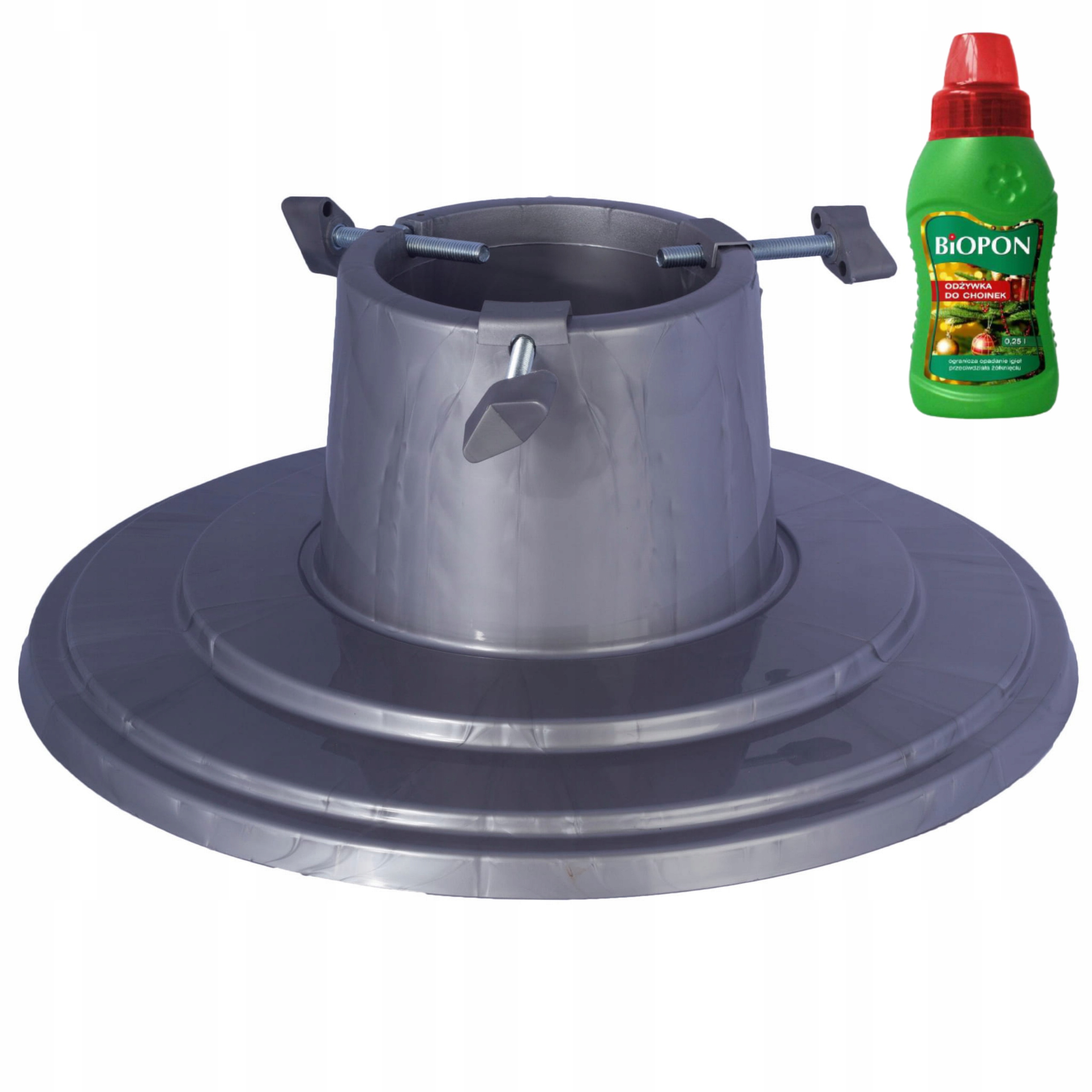 Stojak choinkowy Orbit z odżywką Biopon | Srebrny