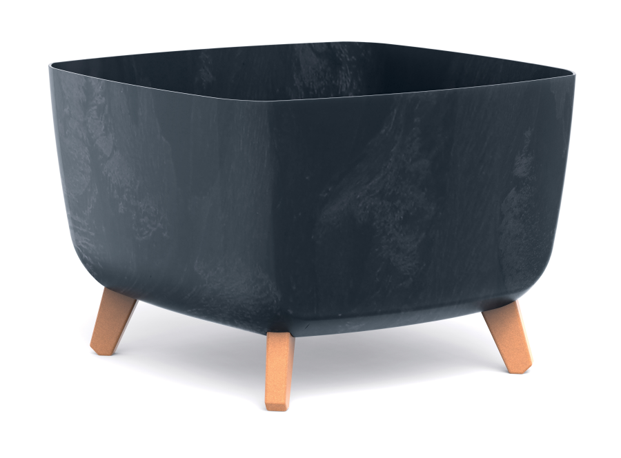 Doniczka kwadratowa GRACIA SQUARE BETON EFFECT DGQL400E-S433, Kolor Antracyt, Prosperplast, Wymiary 39x39x27 cm