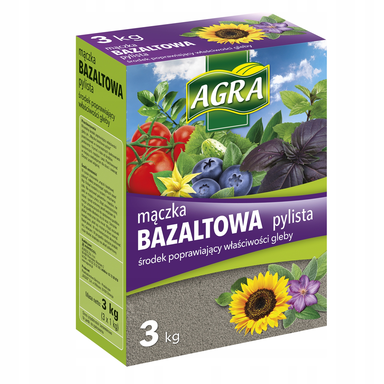 Mączka bazaltowa mineralny środek poprawiający właściwości gleby