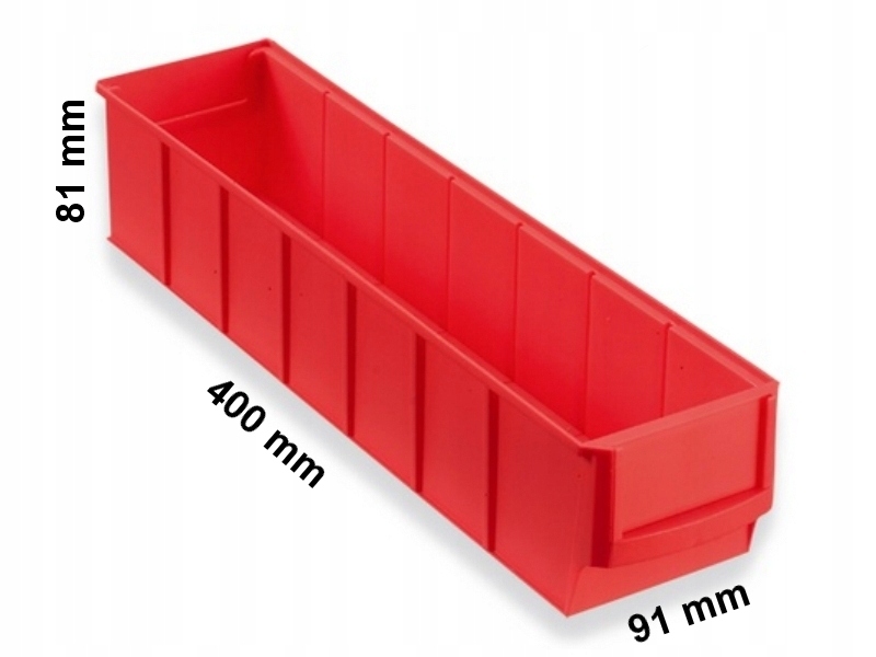 Pojemnik regałowy ShelfBox 400 S | Czerwony