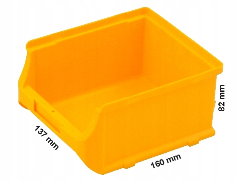 Pojemnik magazynowy, Kuweta warsztatowa, 16x13.7x8.2cm, Kolor Żółty