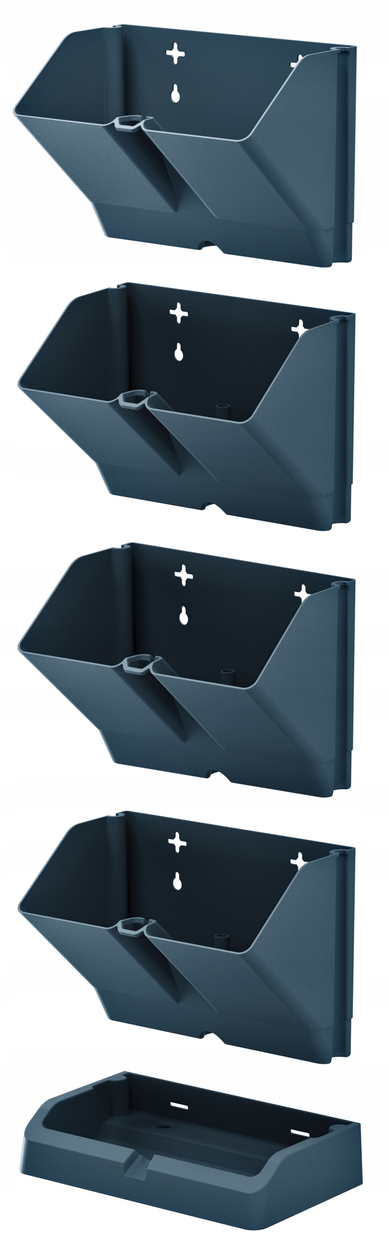 Ogród wertykalny wiszący MINI CASCADE IO1W200 | Antracyt, Wymiary 11.4x19.5x47.5 cm, Kolor Antracyt, Prosperplast