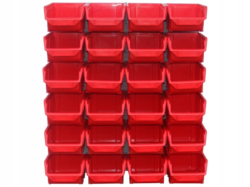 Zestaw 24 x Pojemnik magazynowy czerwony + Tablica