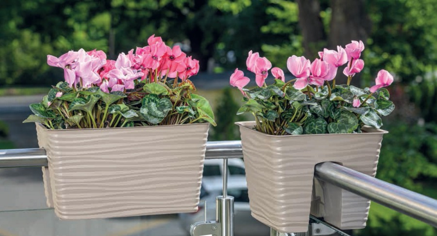 Doniczka na balustradę Sahara 40 | Biały