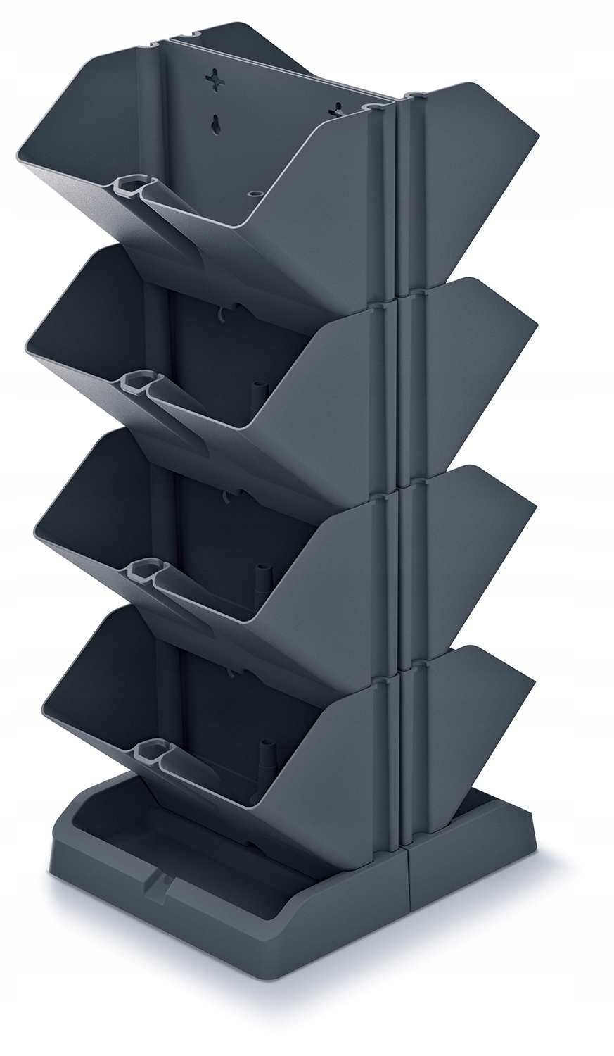 Ogród wertykalny wiszący MINI CASCADE IO1W200 | Antracyt, Wymiary 11.4x19.5x47.5 cm, Kolor Antracyt, Prosperplast