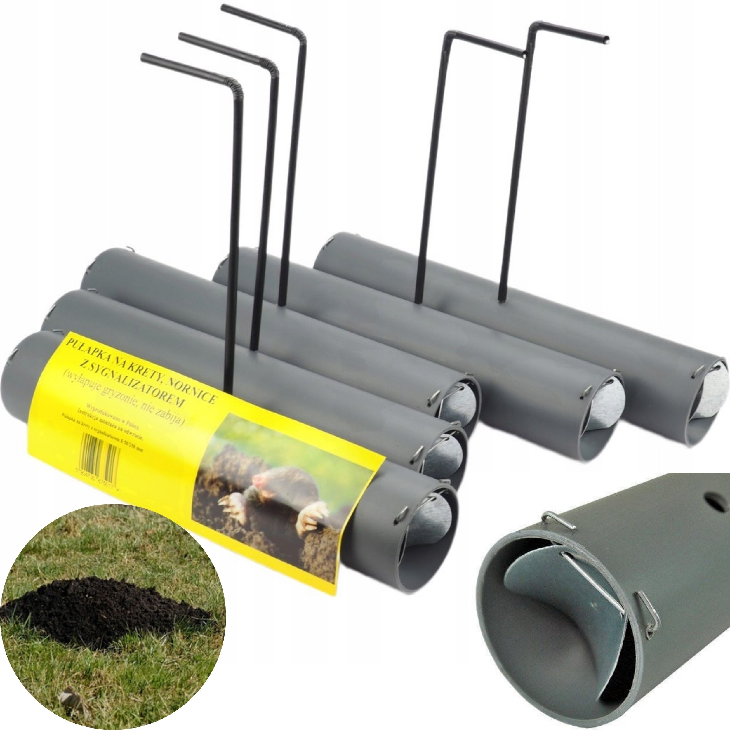 Pułapka na krety z sygnalizatorem - zestaw 5 sztuk