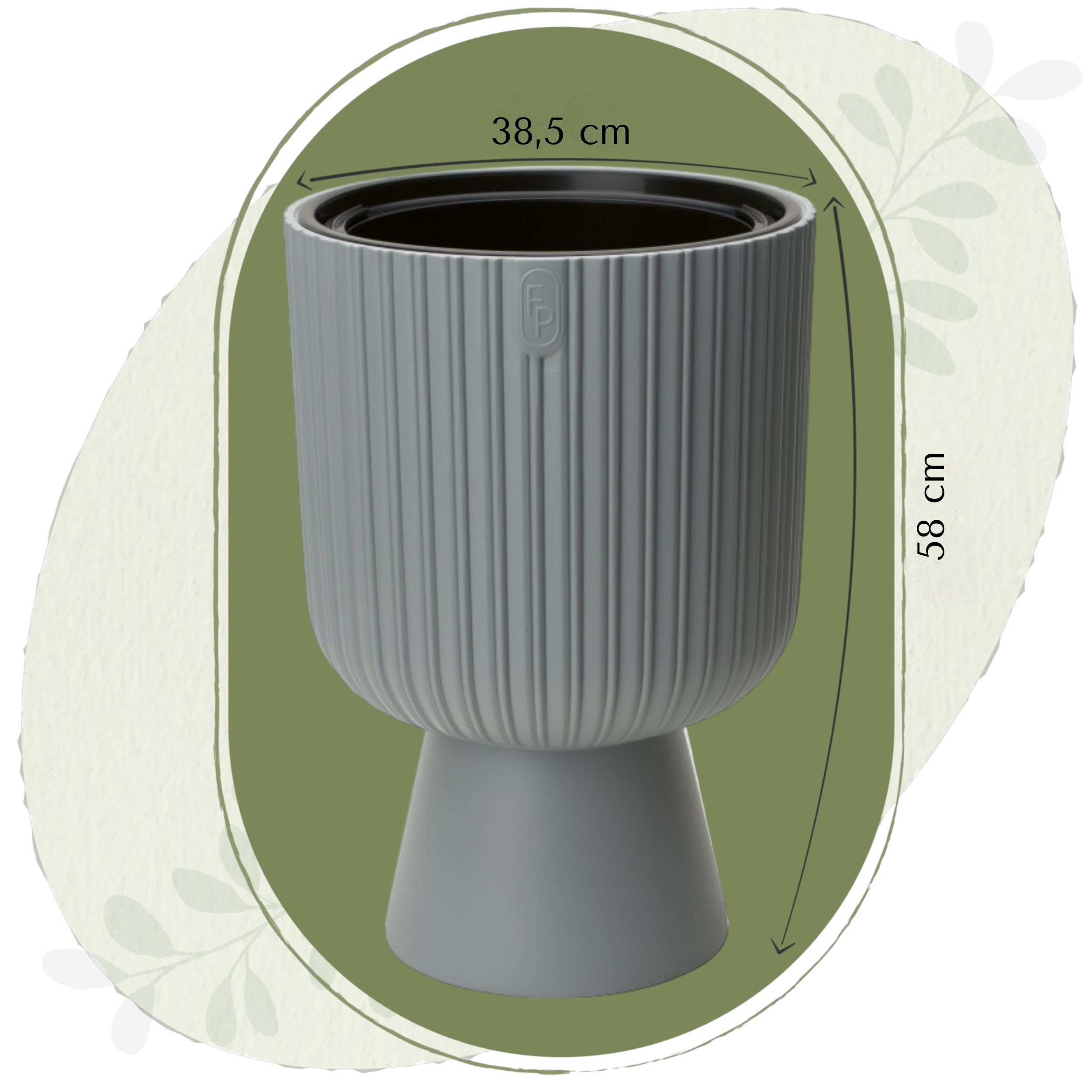 Doniczka okrągła Keli Mika 40 na nóżce | Platyna