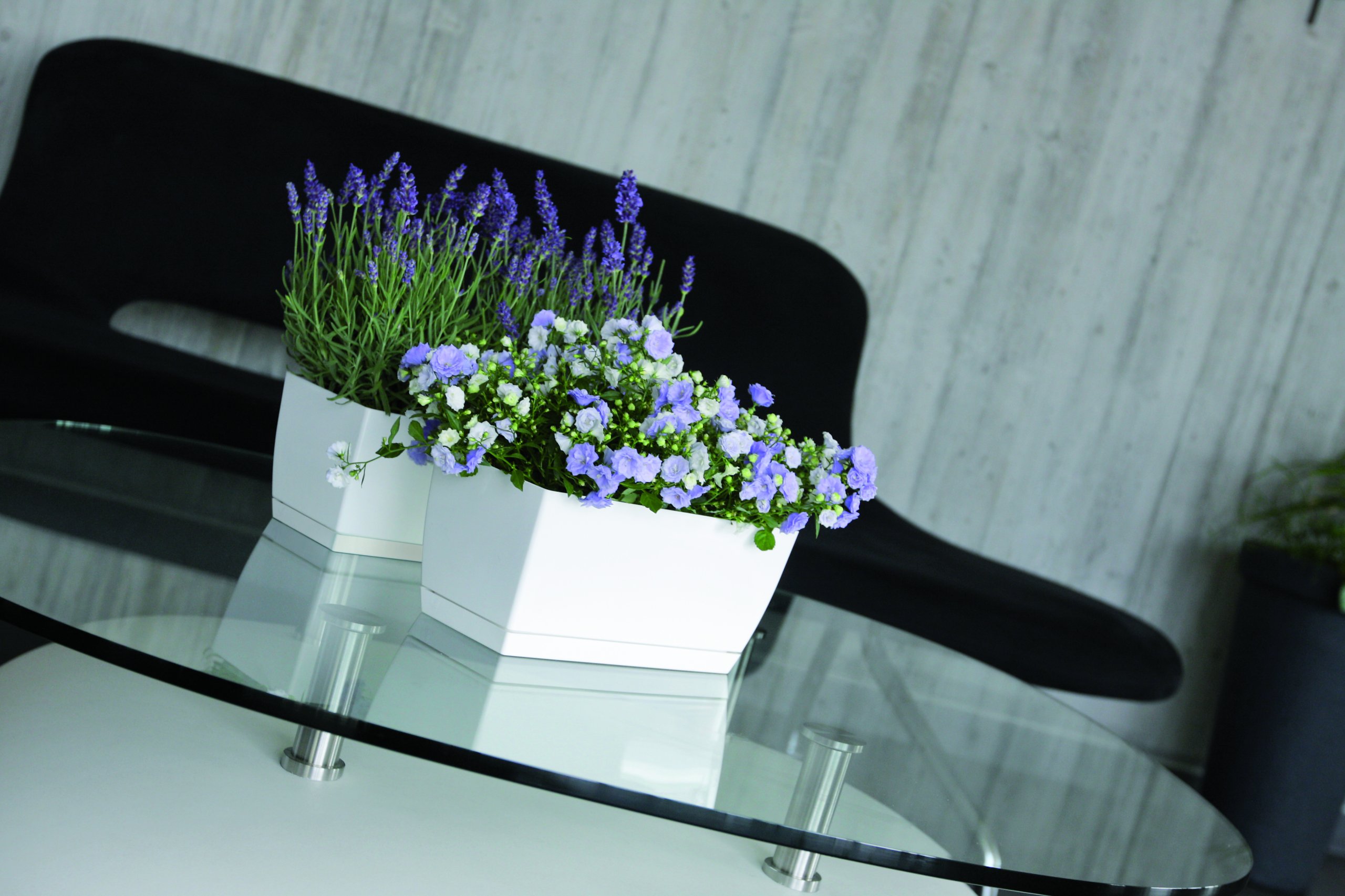 Doniczka COUBI DUPP400 z podstawką | Biały, Kształt Prostokątny, Wymiary 19x39x18 cm, Kolor Biały, Prosperplast