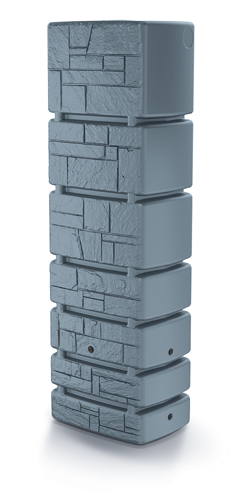Zbiornik na deszczówkę TOWER STONE IDTST350 | Smooth gray, Pojemność: 350 l, Wymiary 38.4x57.5x180 cm, Kolor Smooth gray, Waterform, Prosperplast