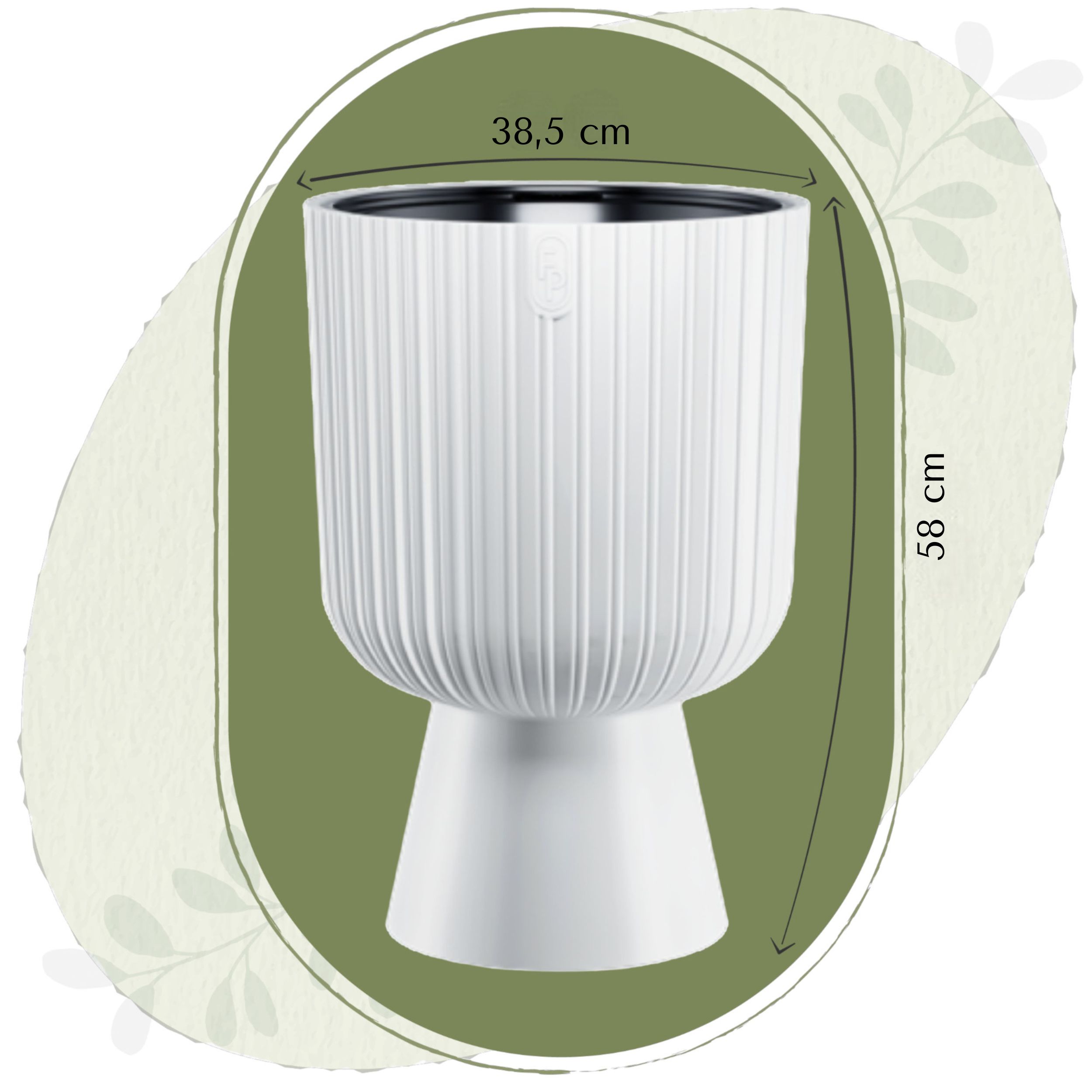 Doniczka okrągła Keli Mika 40 na nóżce | Biały