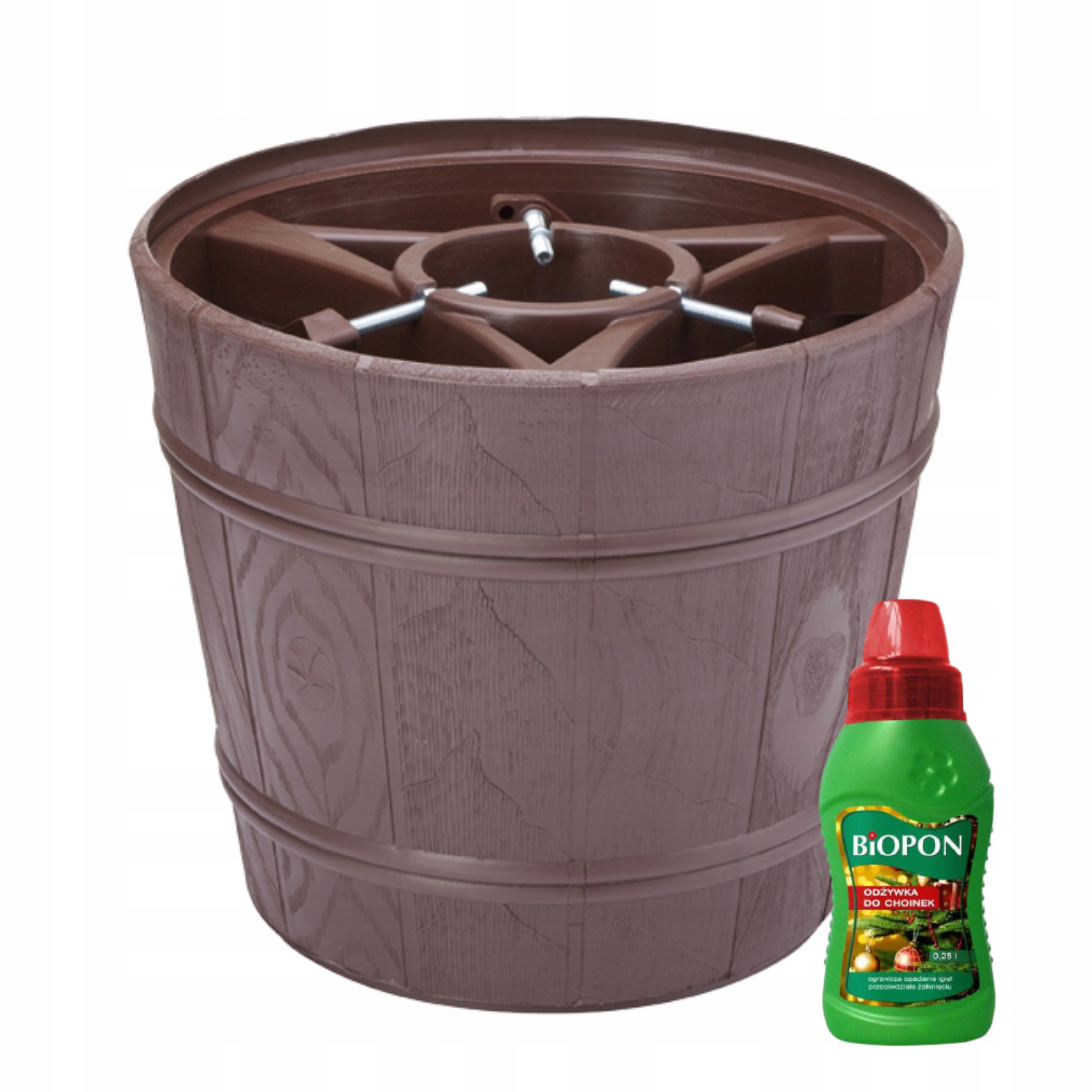 Stojak choinkowy Planet2 z odżywką Biopon | Brązowy