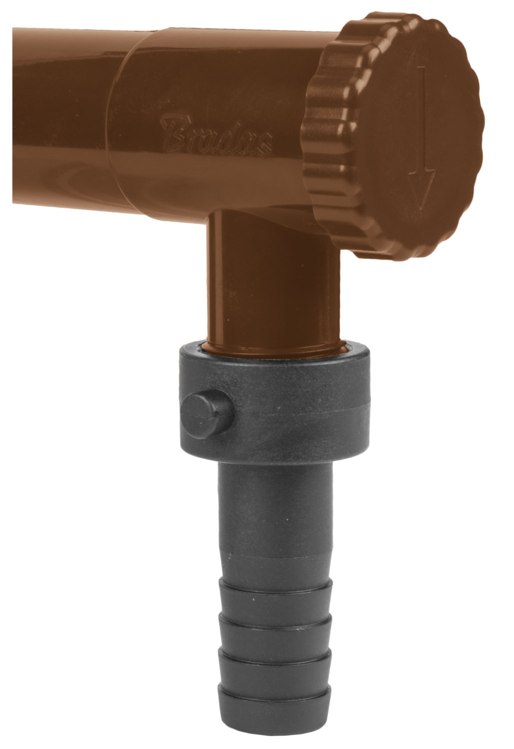 Zbieracz, łapacz wody deszczowej z zaworem, BRADAS 100mm, Brązowy — 7