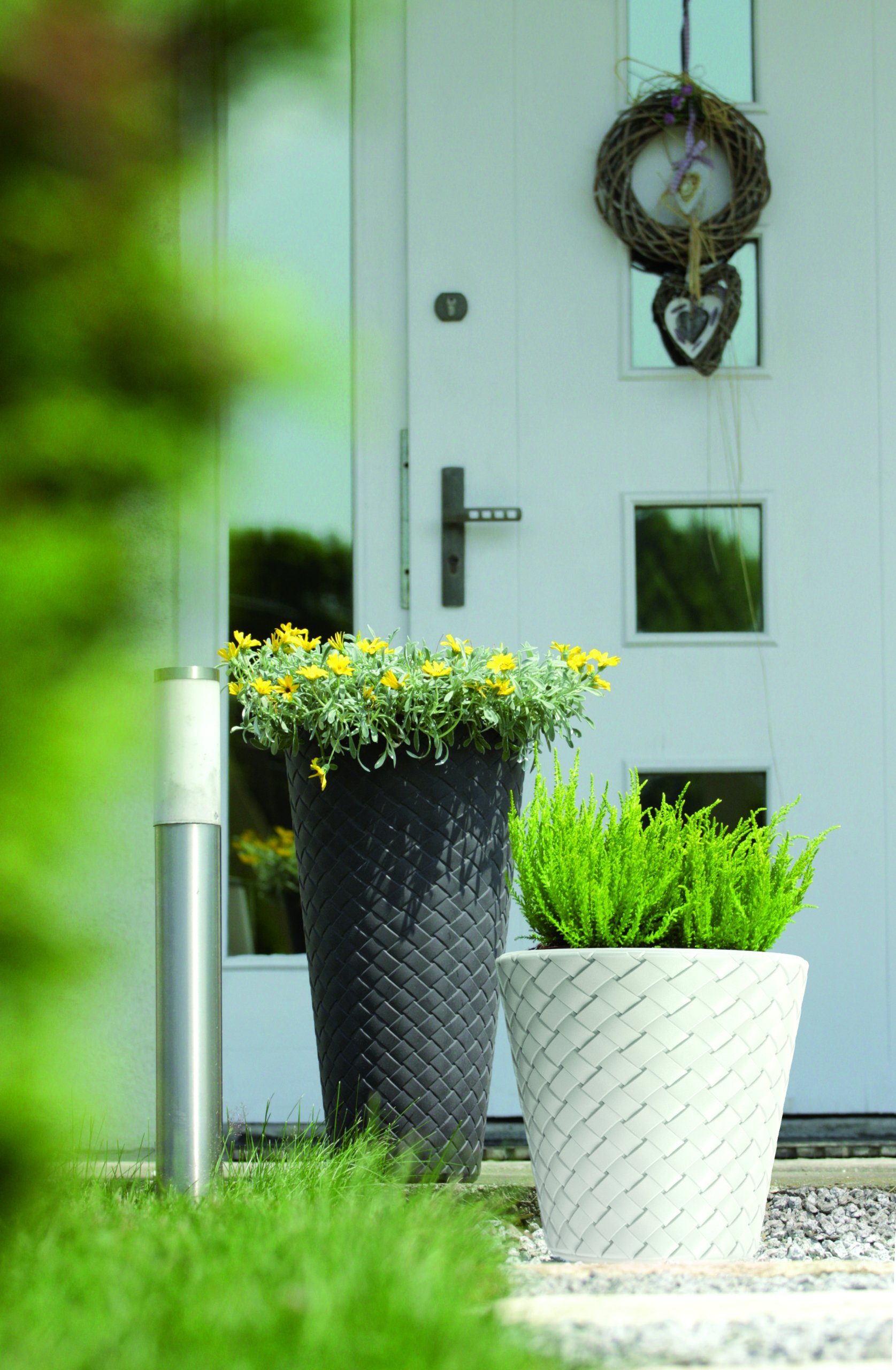 Doniczka pleciona Matuba DBMT400 z wkładem | Biały, Kształt Okrągły, Wymiary 39x48 cm, Kolor Biały, Prosperplast