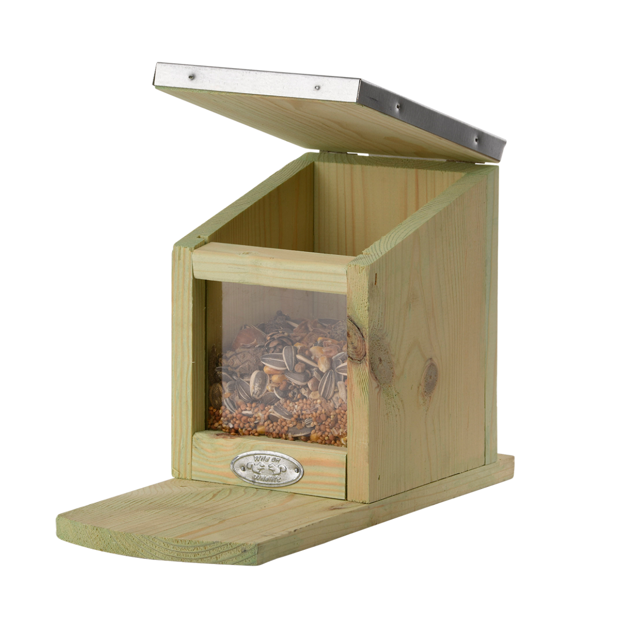 Karmnik dla wiewiórek drewniany - ocynkowany dach