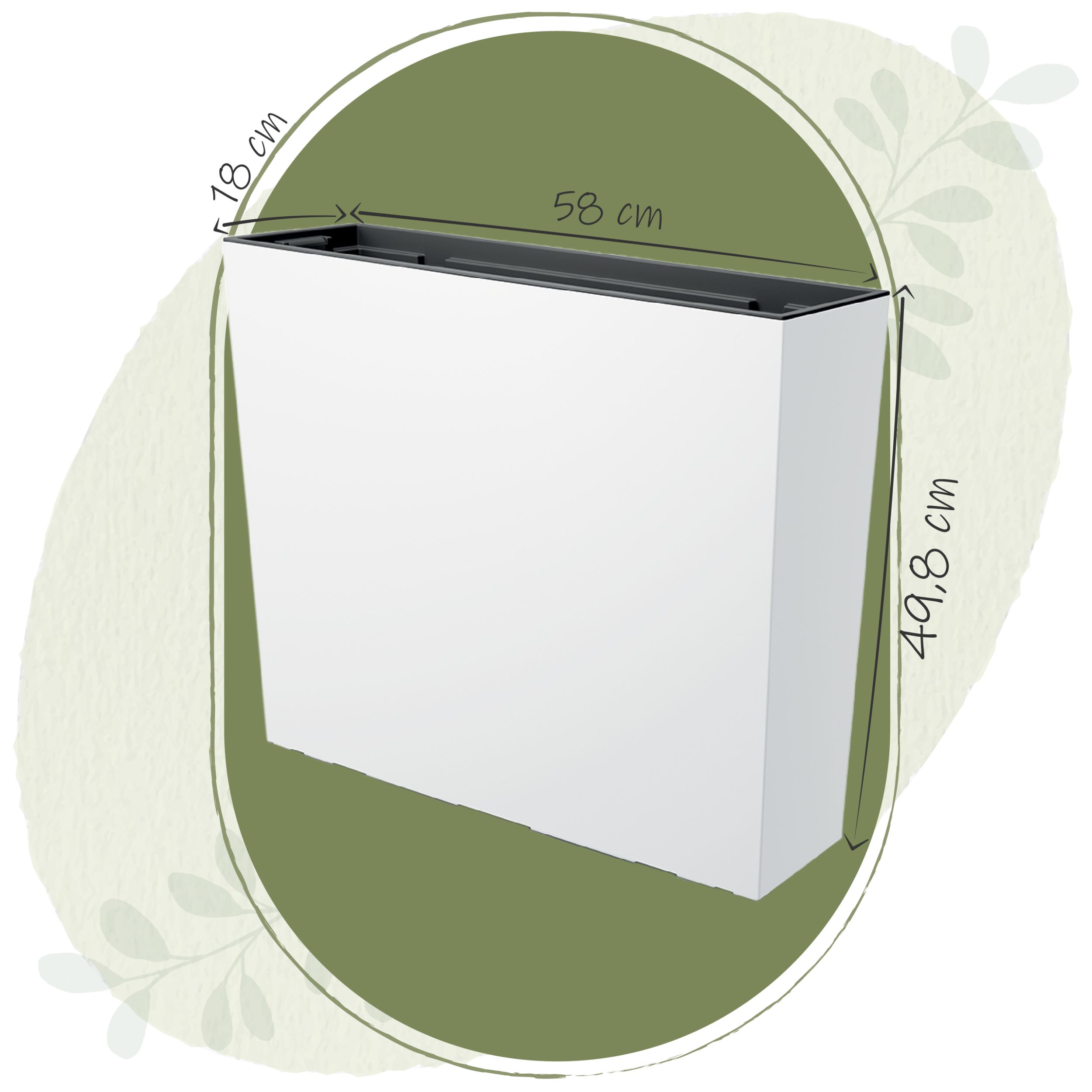 Doniczka wysoka Urbi Case T DUC600T z wkładem | Biały