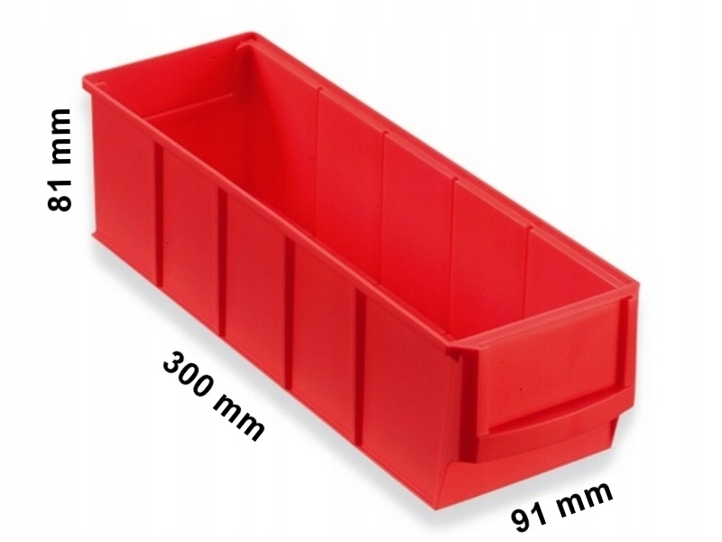 Pojemnik regałowy ShelfBox 300 S | Czerwony