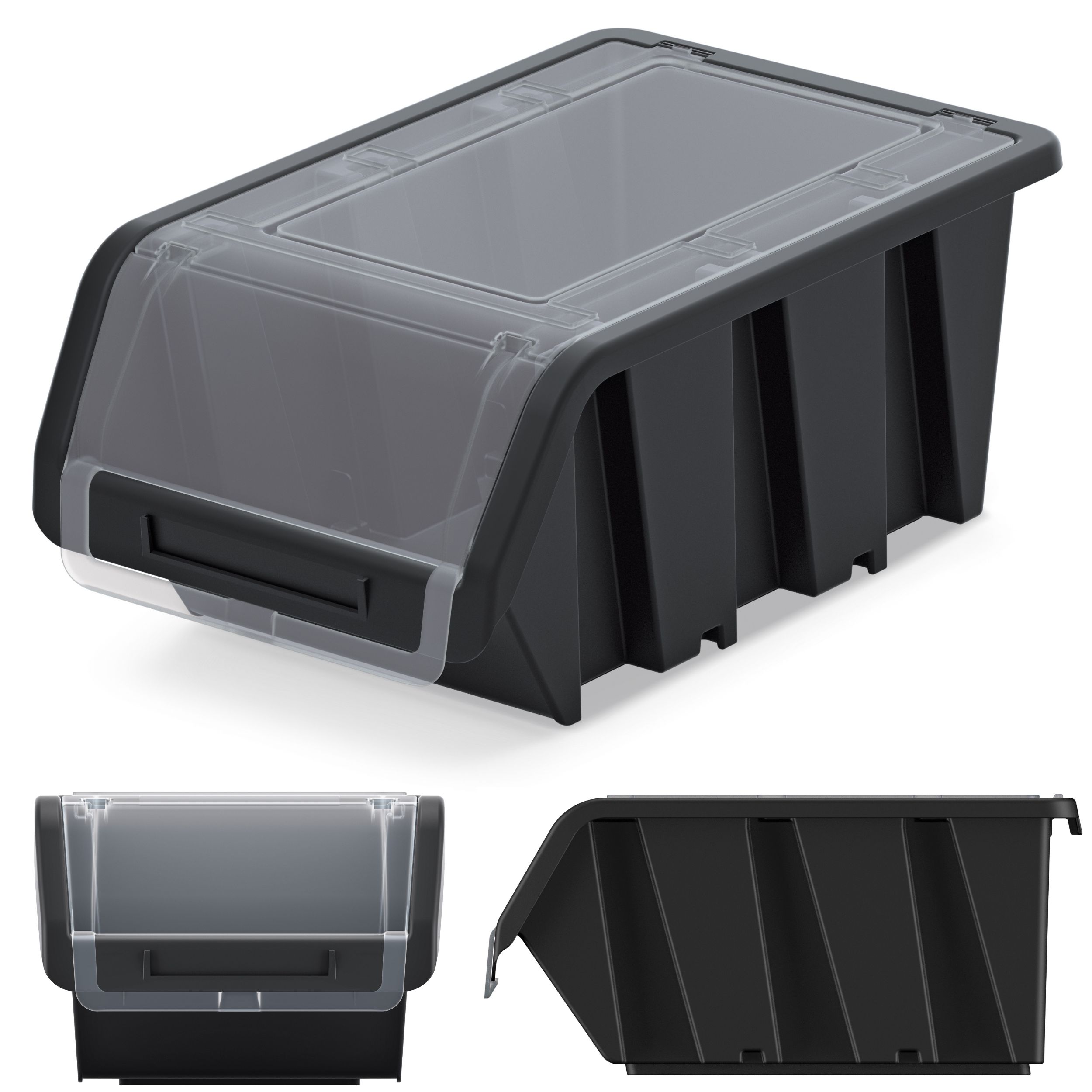 Pojemnik magazynowy Truck Plus KTR23F | Czarny