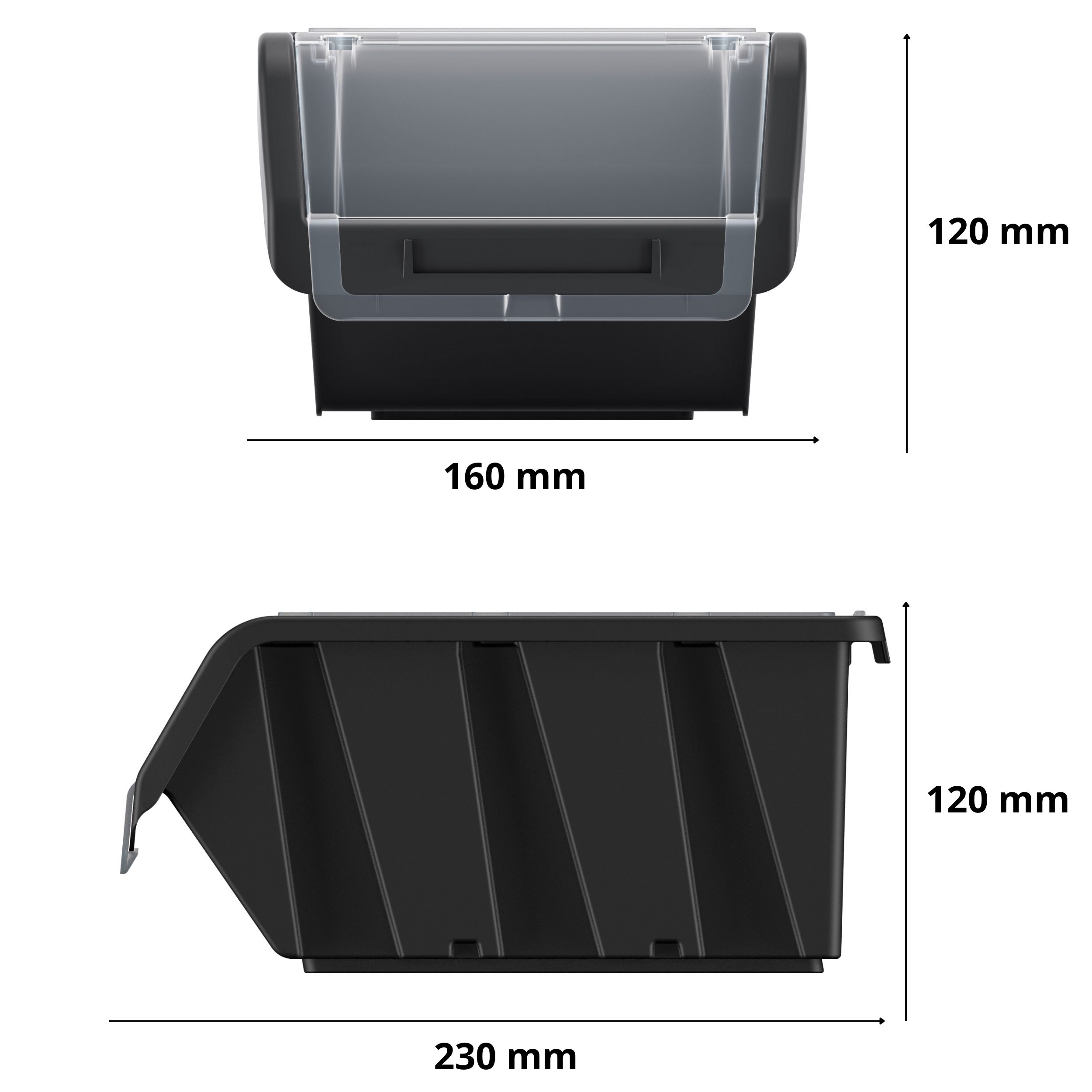 Pojemnik magazynowy Truck Plus KTR23F | Czarny — 2