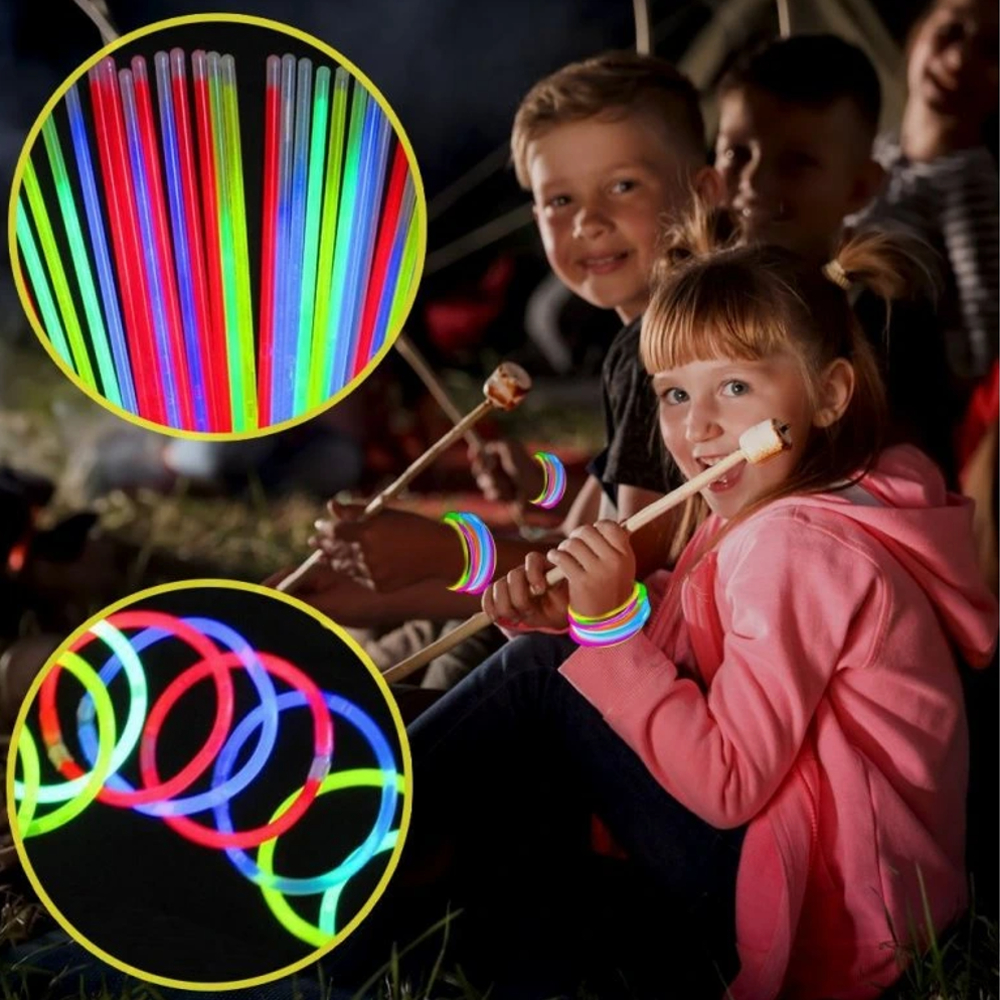 Pałeczki fluorescencyjne dla dzieci 50 szt. opaski na imprezę