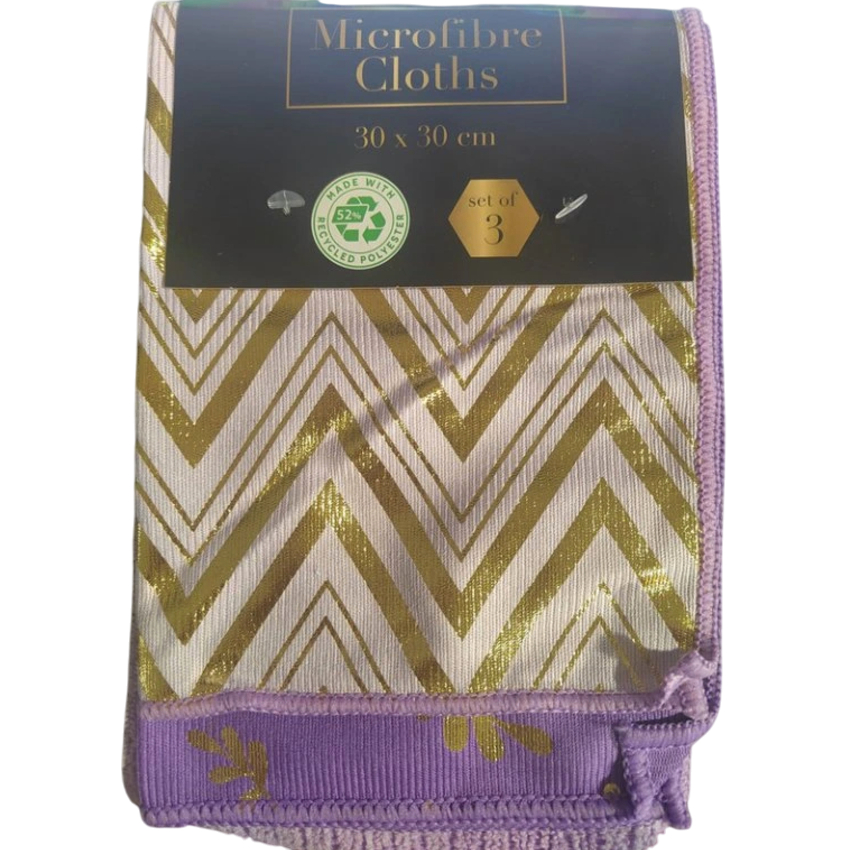 Zestaw 3 ściereczek z mikrofibry 30x30cm odcienie fioletu