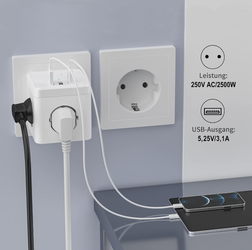 Adapter gniazda USB przejściówka USB europejska