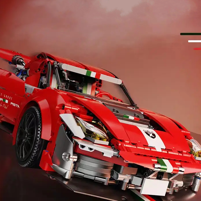 Klocki konstrukcyjne samochód wyścigowy Czerwony 2048 elementów