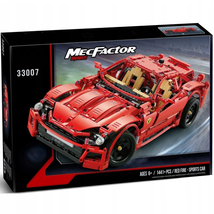 Klocki konstrukcyjne samochód wyścigowy Czerwony 1441 elementów