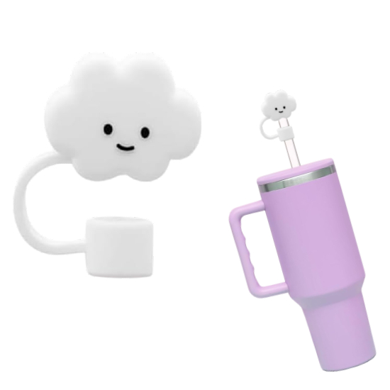 Osłonka na słomkę pyłoszczelna silikonowa Biała Chmurka