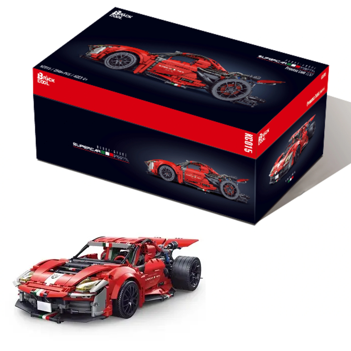 Klocki konstrukcyjne samochód wyścigowy Czerwony 2048 elementów